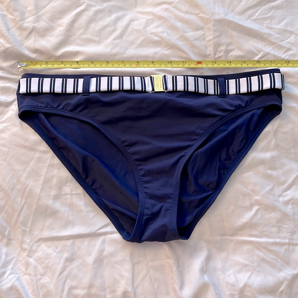 Navy bikini bottoms w/ faux belt